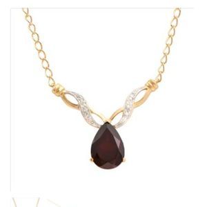 4.11 TW CTS Garnet and Diamond Necklace